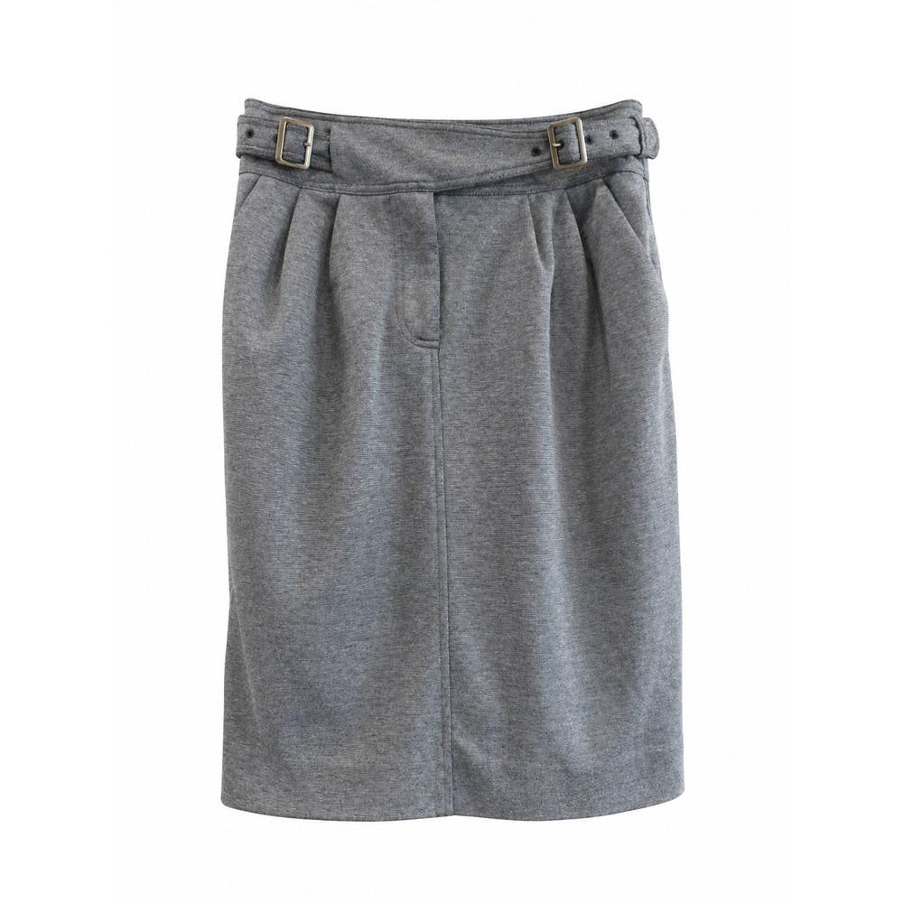 Maeve Gray Pleated Pencil Skirt Size 6 | High-Waisted Buckle Detail Work Office